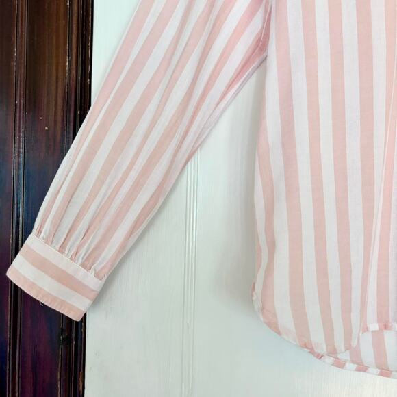 Trovata Birds of Paradis Blake Pink & White Stripe Button Down Shirt- XS - Picture 2 of 5